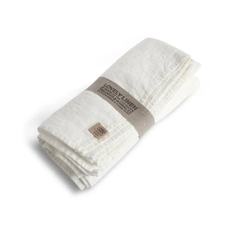 Lovely Linen Tischdecke aus Leinen Lovely offwhite 100 x 100 cm