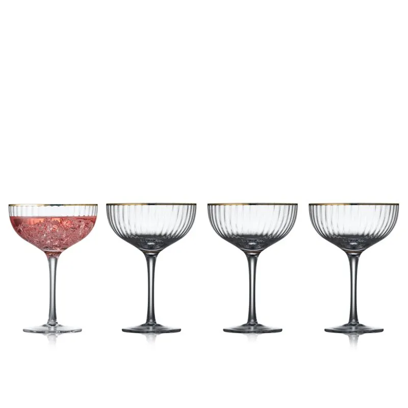 Lyngby Cocktailgläser Palermo mit Goldrand, 4 Stk.