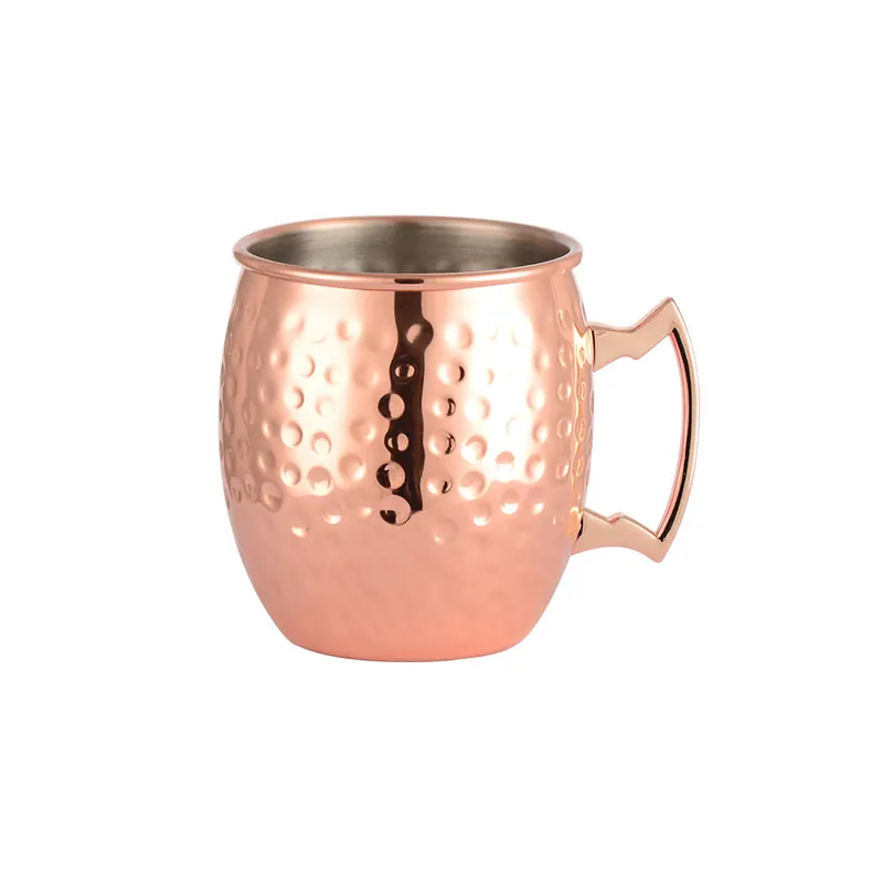 Moscow Mule Becher Edelstahl gehämmert kupferfarben 0,500 Liter