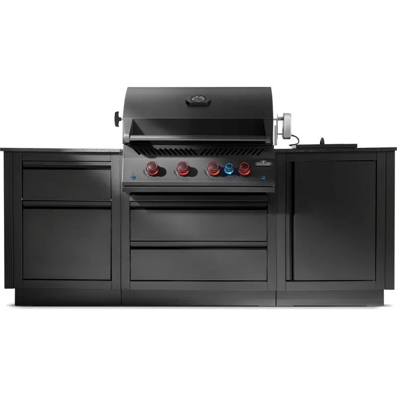 NAPOLEON Oasis Compact 106, Mattschwarz, mit BIG32-1 und Einbau SIZZLE ZONE™
