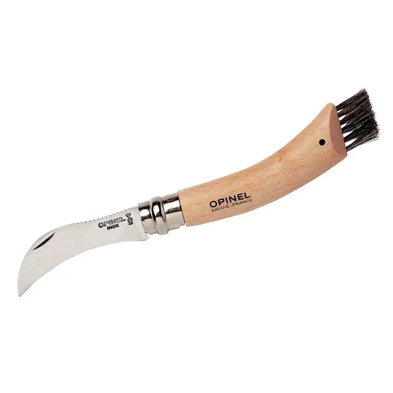 Opinel Pilz-Klappmesser | mit Bürste | Buchenholz | rostfrei