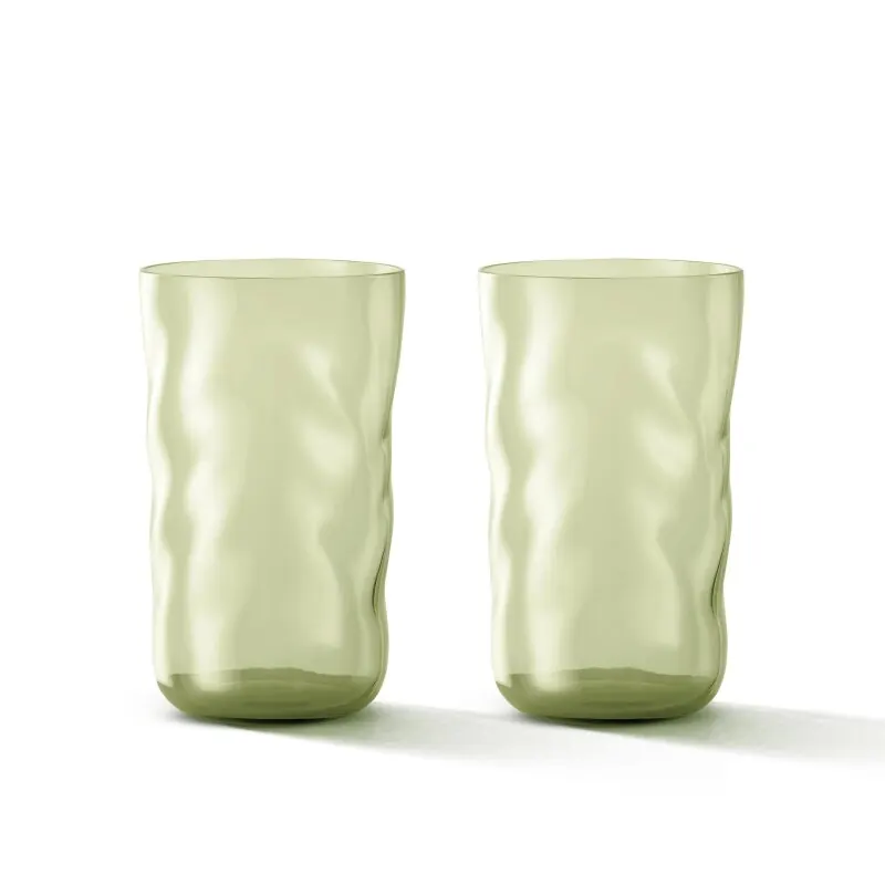 Paveau Swirl Longdrinkgläser mundgeblasen, moss 2 Stk.
