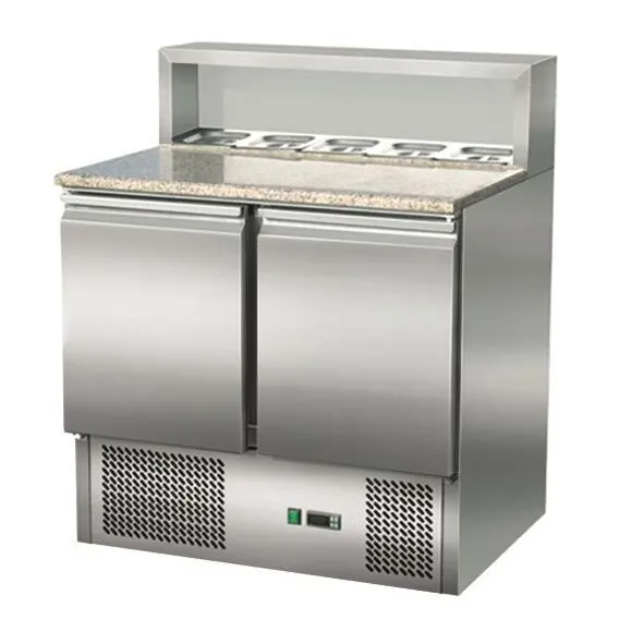 Pizzakühltisch 2 Türen 288 L +2 + 8 °C 900 x 700 mm THPS900