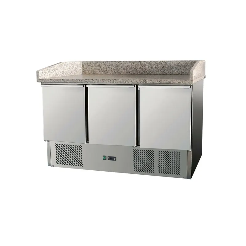 Pizzakühltisch Granit Arbeitsfläche 260 L 1400 x 700 mm THS903PZ