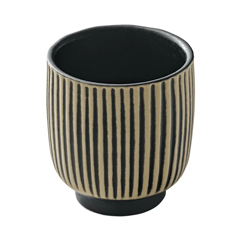 PLAYGROUND NARA Obertasse Relief schwarz/weiß 0.10l