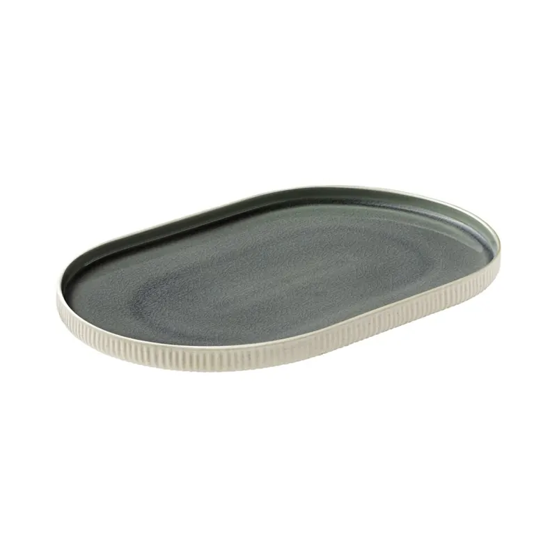 PLAYGROUND NARA Platte oval Relief grau 30cm
