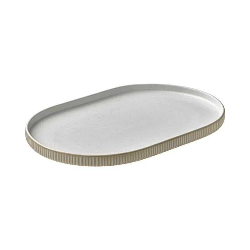 PLAYGROUND NARA Platte oval Relief weiß 30cm