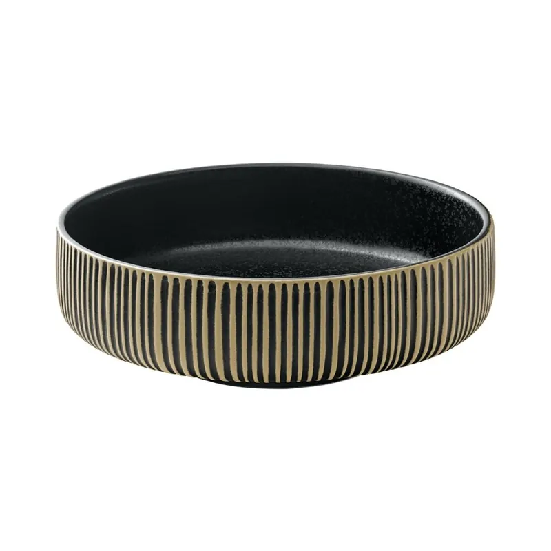 PLAYGROUND NARA Schale rund Relief schwarz/weiß 12cm/0.33l