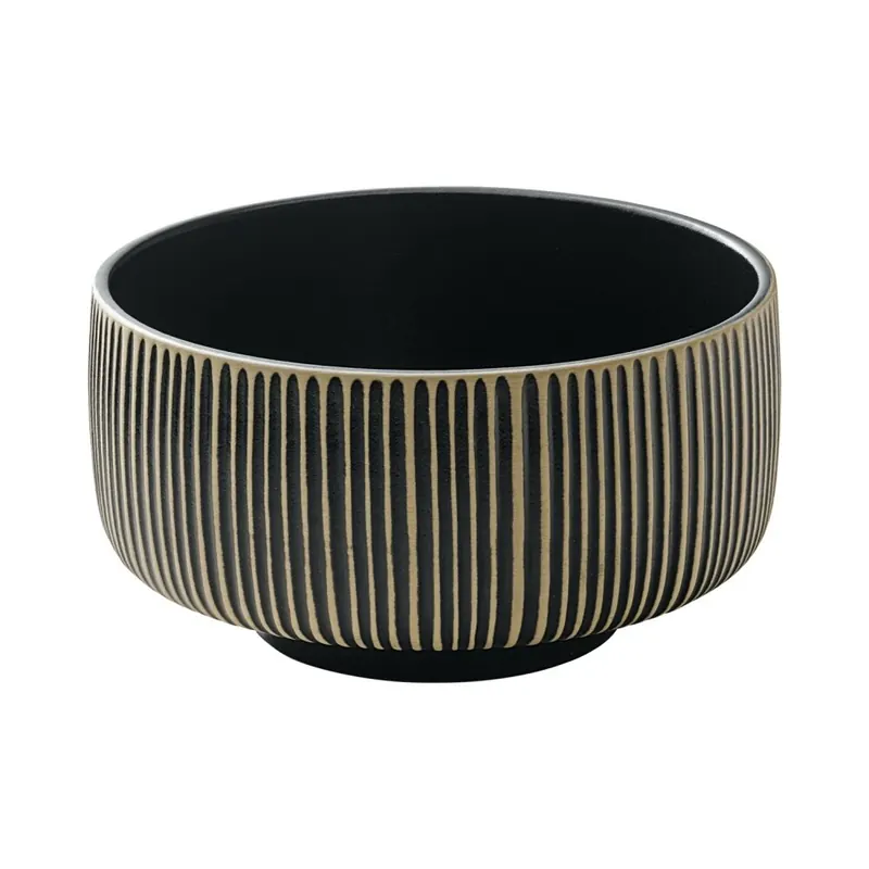 PLAYGROUND NARA Schüssel rund Relief schwarz/weiß 15cm/0.88l