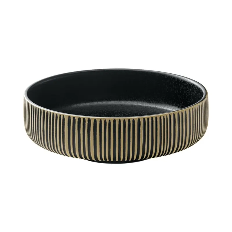 PLAYGROUND NARA Schüssel rund Relief schwarz/weiß 16cm/0.71l