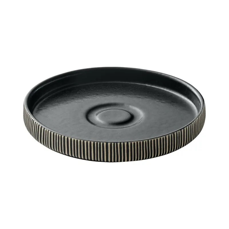 PLAYGROUND NARA Untertasse rund Relief schwarz/weiß 15cm