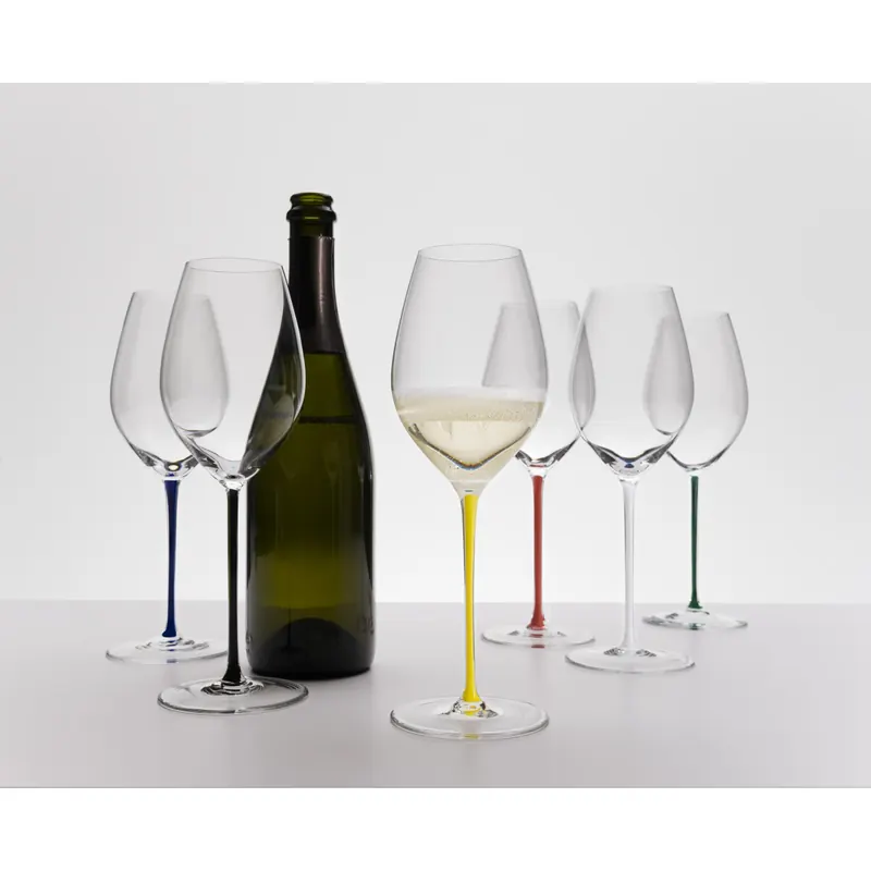 Riedel Fatto A Mano Champagner Weinglas - Dunkelblau – 4er Vorteilset