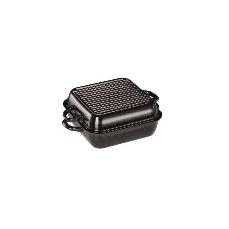 Riess Emaille Ofenform mit Deckel 26 x 26 cm