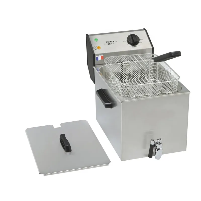 ROLLER GRILL Fritteuse mit Ablasshahn mit Ablasshahn 8 Liter