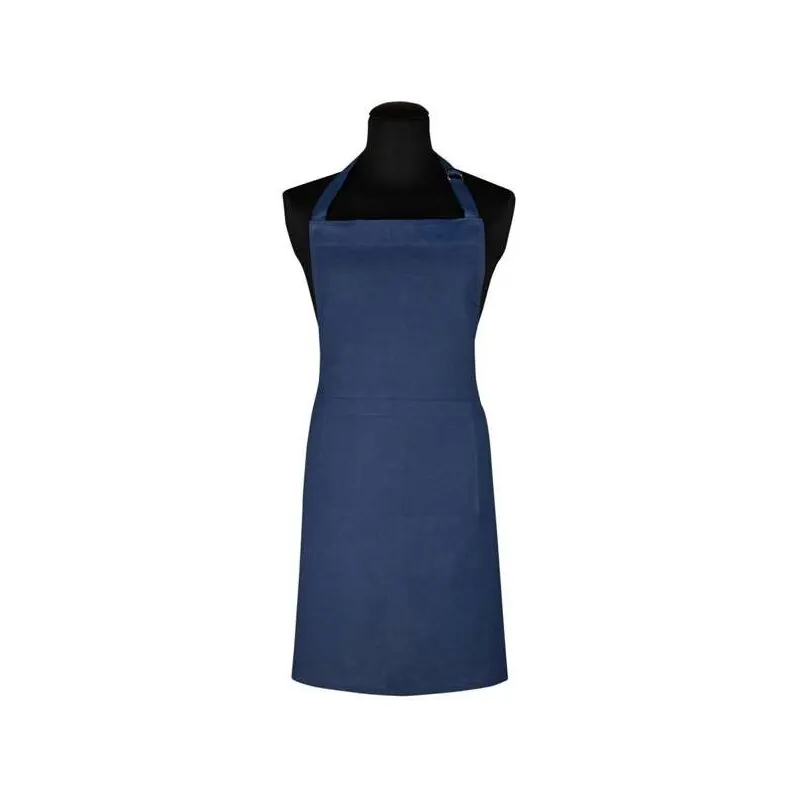 Schürze aus Baumwolle uni marine blau
