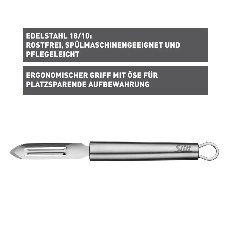 SILIT Classic Line Gemüseschäler, 19 cm Edelstahl