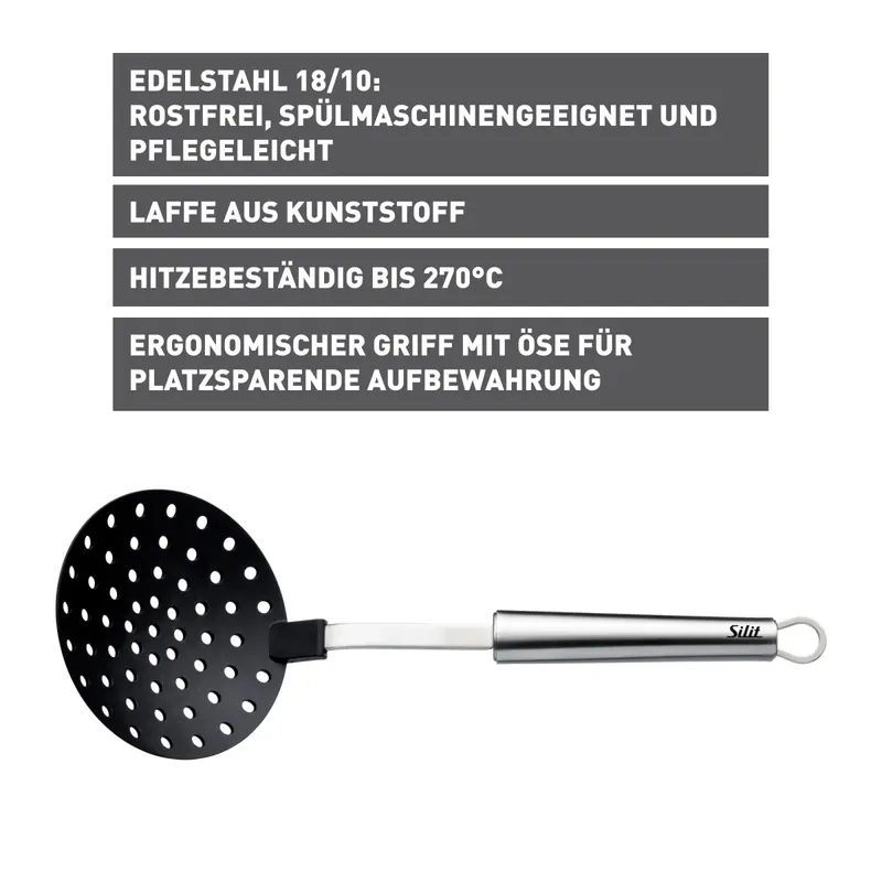 SILIT Classic Line Schaumlöffel, 33 cm Edelstahl / Schwarz