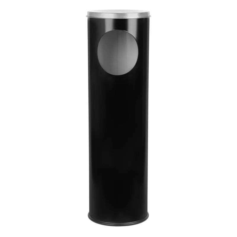 Standaschenbecher mit Papierkorb schwarz