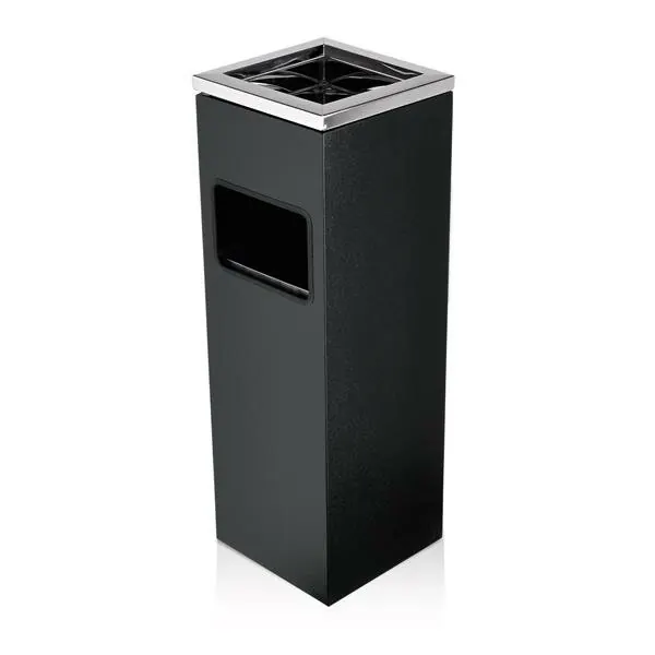 Standascher schwarz Edelstahl 20 x 20 x 60 cm