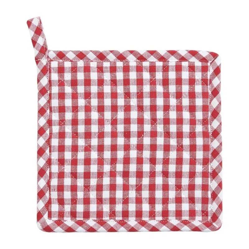 Topflappen Vichy rot/weiß