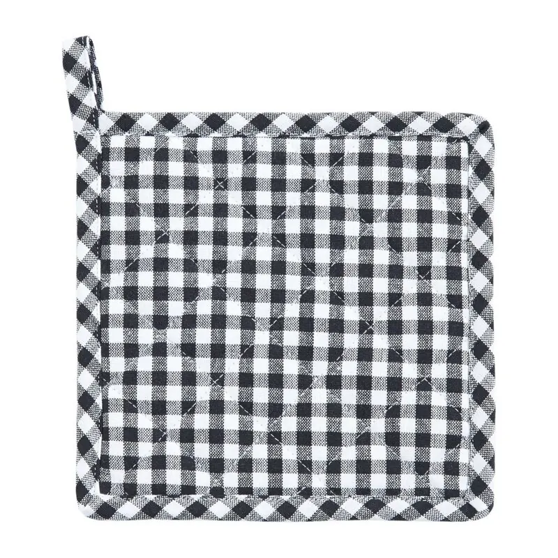 Topflappen Vichy schwarz/weiß