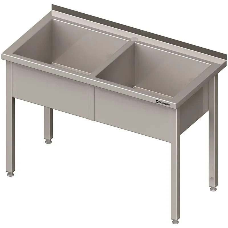 Topfspüle 2 Becken 1400 x 700 mm 300 mm Aufkantung VTS14704A