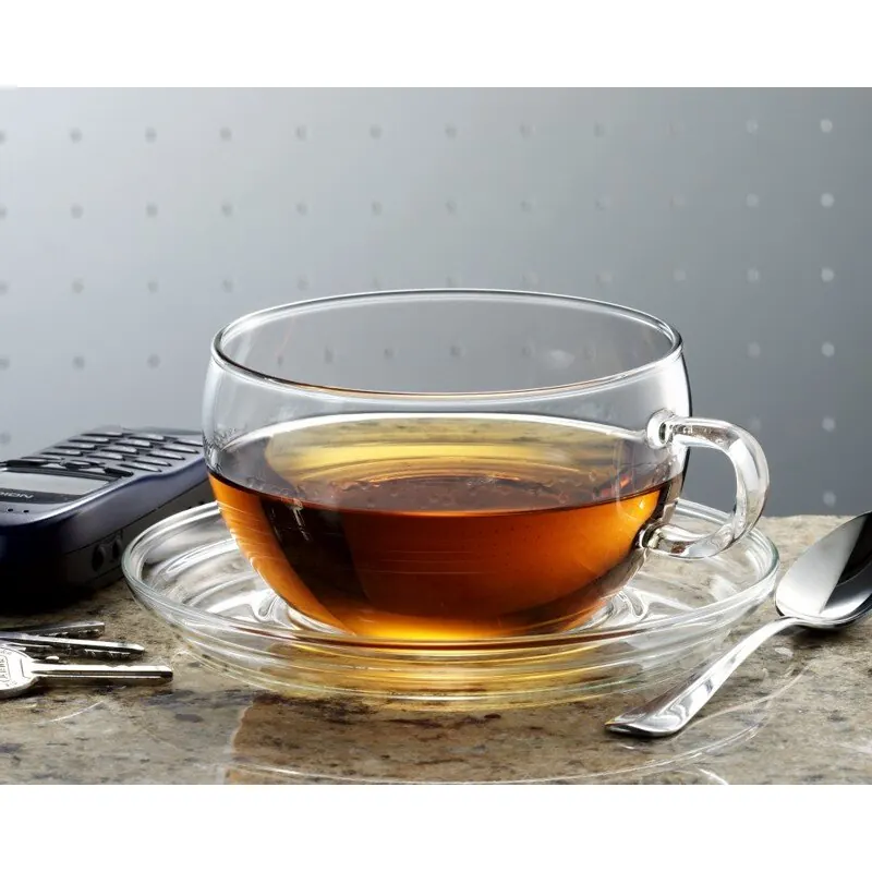 Trendglas Jena Teetasse JUMBO mit Glasunterteller 0,4 l