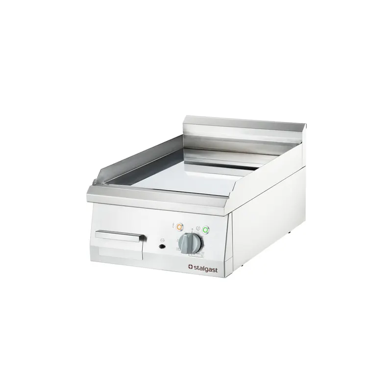 verchromte Elektro-Griddleplatte als Tischgerät 400x700 mm glatte Grillfläche Serie 700 ND