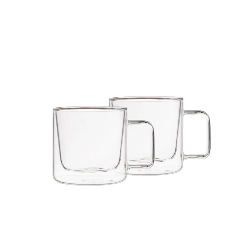 Weis doppelwandige Tassen eckig, 2 Stk. 250 ml