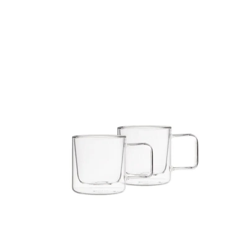 Weis doppelwandige Tassen eckig, 2 Stk. 80 ml