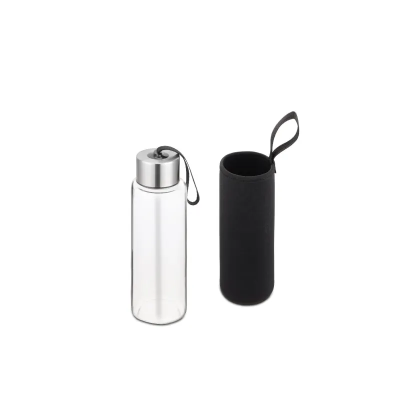 Weis Trinkflasche aus Borosilikatglas mit Transporthülle