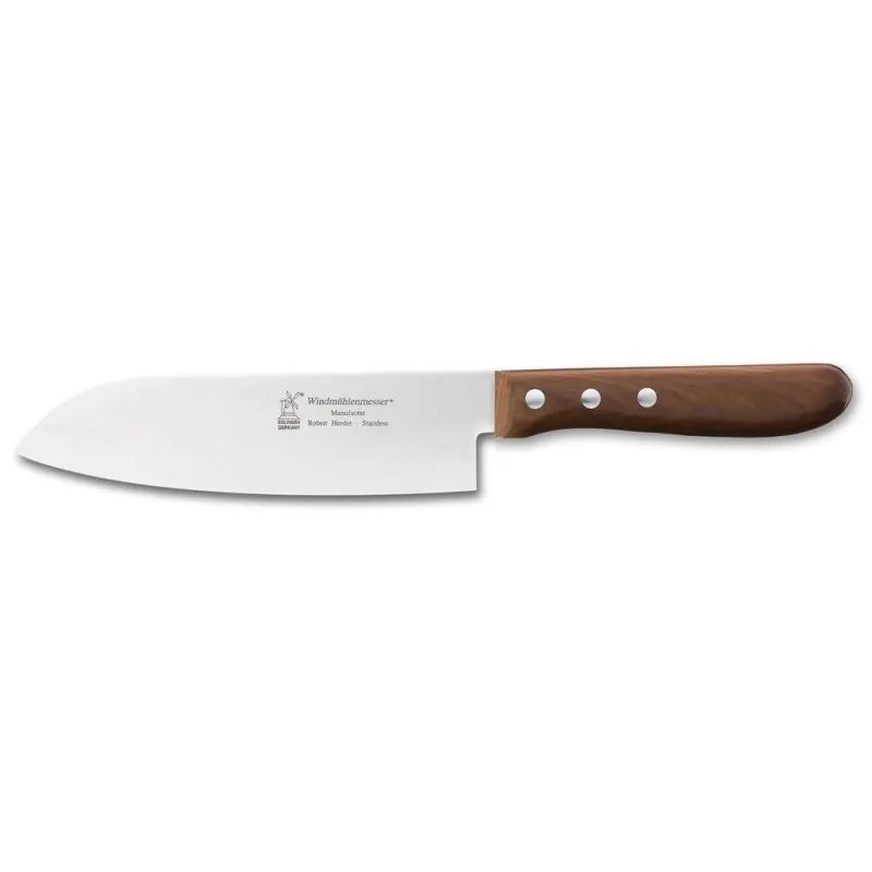 Windmühlenmeser Kochmesser "Santoku" mit rostfreier Klinge + Kirschholzgriff