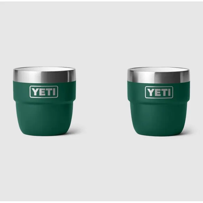 YETI Rambler Stackable Cup 4 oz (118ml) 2 PK Black Forest Green