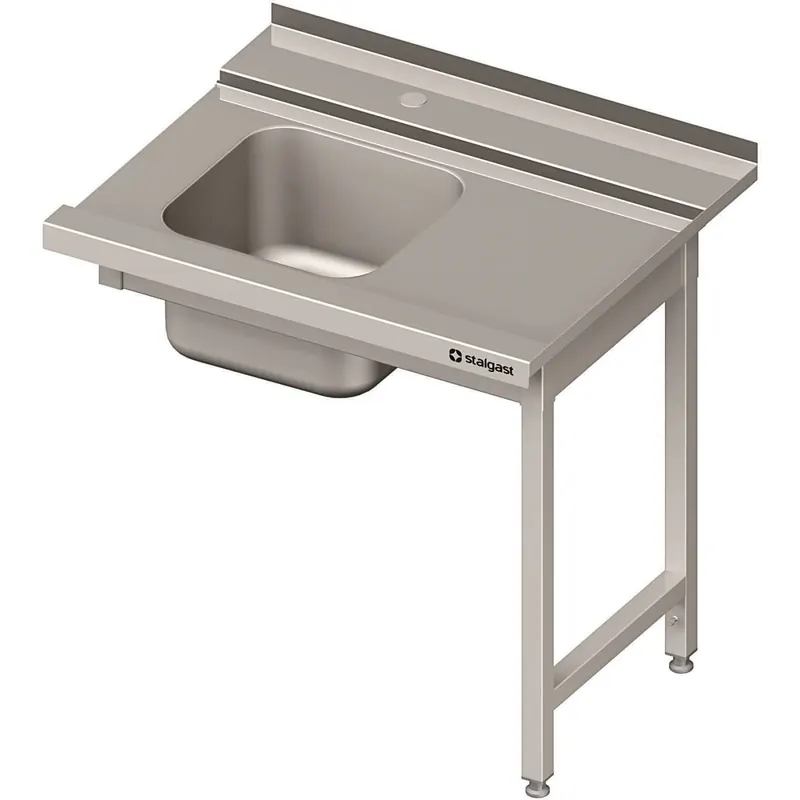 Zulauftisch 2 Beinen 900 x 700 mm L Aufkantung VZL09702LA